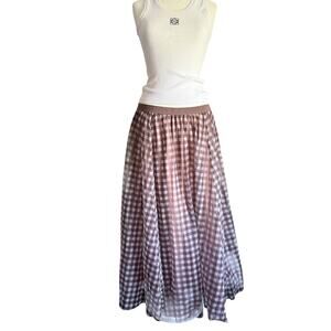 ICI Maple Hill Gingham Maxi Skirt – Size M (435)